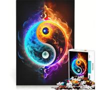 Jigsaw Puzzles for Adults 1000 Piece Yin And Yang Four Elements Hands-on Game Fun Activities at Home Presents for Women 38x26cm