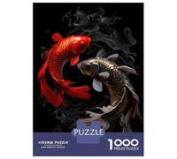 Jigsaw Puzzles for Adults 1000 Piece Yin Yang Carps Teenager Puzzles Hands-on Game Home Decoration Christmas Birthday Gifts 38x26cm/1000pcs