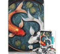 Jigsaw Puzzles for Adults 1000 Piece Yin Yang Koi,learning Educational Toys Fun at Home Activities,Birthday Present,Travel Gifts (38x26cm)