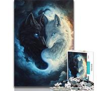 Jigsaw Puzzles for Adults 1000 Piece Yin Yang Wolf Teenager Jigsaw,family Fun Games Is Ideal As A Gift for The Whole Family 38x26cm