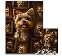 Jigsaw Puzzles for Adults, 1000 Piece Yorkshire Terrier Collage Puzzle Family Interactive Game, Brain Teaser Gift, Educational Toy 26X38CM