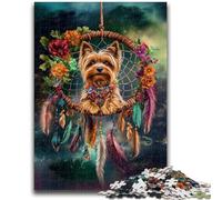 Jigsaw Puzzles for Adults 1000 Piece Yorkshire Terrier Dream Catcher 1000 Pieces for Teenagers,Educational Toy Funny Family Games Unique Home Decor (50x75cm)