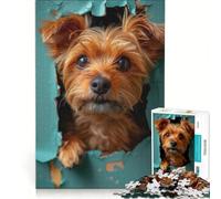 Jigsaw Puzzles for Adults 1000 Piece Yorkshire Terrier Peeking Hands-on Game Fun Activities at Home Presents for Women 38x26cm
