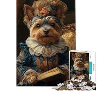 Jigsaw Puzzles for Adults 1000 Piece Yorkshire Terrier Renaissance Duchess Jigsaw for Adults Family Games Presents for Women Fun at Home Activities, (Size 38x26cm)