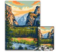 Jigsaw Puzzles for Adults 1000 Piece Yosemite California Art Paper Jigsaw Puzzles Home Activity for Holidays Birthdays And Family Game Nights 1000 PCS(38x26cm)