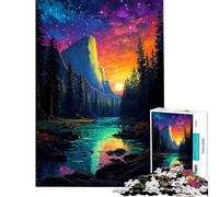 Jigsaw Puzzles for Adults 1000 Piece Yosemite Forest Pixel Art for Educational Game Challenge Toy Relaxing Games Improve Memory Gifts Birthday (Size 38x52cm)