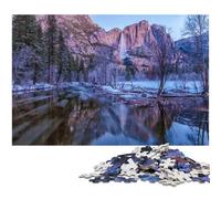 Jigsaw Puzzles for Adults 1000 Piece Yosemite Waterfall Winter Jigsaw Puzzles for Adults Ideal for Lover Perfect Christmas New Year Valentine's Gift 1000 PCS(38x26cm)