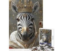 Jigsaw Puzzles for Adults 1000 Piece Zebra King Brain Teaser Game Tough Challenge DIY Toys Unique Birthday And Xmas Gifts (38X26CM)