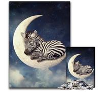 Jigsaw Puzzles for Adults, 1000 Piece Zebra on The Moon Puzzle Challenging Game Toys, Unique Birthday And Gifts for Age 14 Years Up 50X75CM