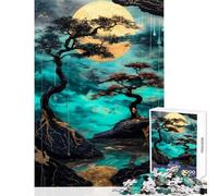 Jigsaw Puzzles for Adults 1000 Piece Zen Garden with Golden Moon Educational Game Wall Decoration DIY Toys Unique Birthday And Xmas Gifts (38X26CM)
