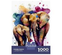 Jigsaw Puzzles for Adults 1000 Pieces A Pair of Loving Elephants Puzzles for Adults Relaxing Games Birthday Present Challenging To Complete 52x38cm/1000pcs