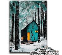Jigsaw Puzzles for Adults 1000 Pieces A Single Illuminated Cabin Teenager Puzzles,Game Toys Every Piece Is Unique - Challenging Family Fun Game (75x50cm)