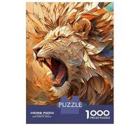Jigsaw Puzzles for Adults 1000 Pieces Abstract Lion Roar Digital Art Jigsaw Puzzle Relaxing Games Difficult Hard Challenging To Complete 70x50cm/1000pcs