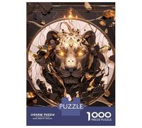 Jigsaw Puzzles for Adults 1000 Pieces Abstract Lion with Golden Eyes Jigsaw for Adults Relax Games Hand Speed Race Challenging Game Gifts 38x26cm/1000pcs