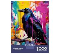 Jigsaw Puzzles for Adults 1000 Pieces Abstract Raven Deco Adult Jigsaw Puzzle Brain Teaser Game Precision Cutting Educational Challenge 70x50cm/1000pcs