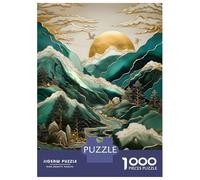 Jigsaw Puzzles for Adults 1000 Pieces Abstract Sunset Cranes Puzzle for Adults Brain Teaser Game Birthday Present Educational Challenge 52x38cm/1000pcs
