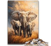 Jigsaw Puzzles for Adults 1000 Pieces African Animal Elephant Suitable for Ages 14 And Up Challenging Game Great Gift for Gaming 50X75CM
