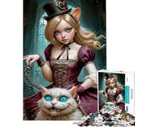 Jigsaw Puzzles for Adults 1000 Pieces Alice And Her Cat Fun Activities at Home Improve Memory Practical Game for And from 14 Years And over (50x75cm)