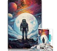 Jigsaw Puzzles for Adults 1000 Pieces Alien Astronaut in Space Adult Jigsaw,is Ideal As Gifts for The Whole Family Suitable for And 14 (size 38x26cm)