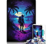 Jigsaw Puzzles for Adults 1000 Pieces Alone at The Night Beach Teenager Puzzles,Challenging Game for Is Ideal As A Gift for The Whole Family (size 75x50cm)