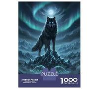 Jigsaw Puzzles for Adults 1000 Pieces Alpha Wolf - Frozen Wild Ruler Dark Fantasy Illustration Puzzles for Adults Relaxing Games Presents for Women Challenging Game Gifts 52x38cm/1000pcs