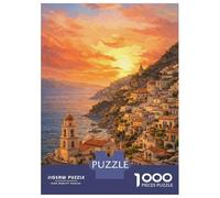 Jigsaw Puzzles for Adults 1000 Pieces Amalfi Coast at Sunset Puzzle for Adults Brain Teaser Game Birthday Present Educational Challenge 52x38cm/1000pcs