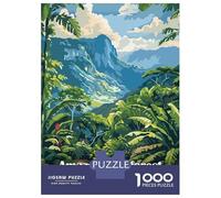 Jigsaw Puzzles for Adults 1000 Pieces Amazon Rainforest Landscape Illustration Jigsaw for Adults DIY Toys Analysis And Logic Fun at Home Activities, 38x26cm/1000pcs