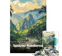 Jigsaw Puzzles for Adults 1000 Pieces Amazon Rainforest Peru Travel Poster Jigsaw 1000 Piece Toy Wall Decor Birthday Present Deal As Gifts for The Whole Family (38x52cm)