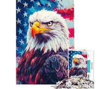 Jigsaw Puzzles for Adults 1000 Pieces American Eagle Flag Jigsaw 1000 Piece Toy Wall Decor Birthday Present Deal As Gifts for The Whole Family (50x75cm)