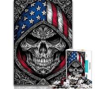 Jigsaw Puzzles for Adults 1000 Pieces American Flag Skull Teenager Puzzles,Challenging Game for Is Ideal As A Gift for The Whole Family (size 75x50cm)