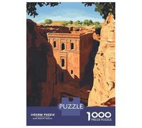 Jigsaw Puzzles for Adults 1000 Pieces Ancient Rock Church Teenager Puzzles Brain Teaser Game Enhance Memory Fun Activities at Home 38x26cm/1000pcs