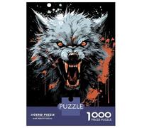 Jigsaw Puzzles for Adults 1000 Pieces Angry Wolf Jigsaw Puzzle Relaxing Games Precision Cutting Unique Birthday And Xmas Gifts 38x26cm/1000pcs