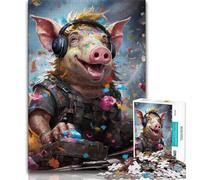 Jigsaw Puzzles for Adults 1000 Pieces Animal Art Pig Jigsaw,learning Educational for Is Ideal As A Gift for The Whole Family (size 38x26cm)