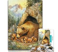 Jigsaw Puzzles for Adults 1000 Pieces Animal Brown Bear 1000 Pieces for Adults,Quiz Game for Is Ideal As A Gift for The Whole Family 26x38cm