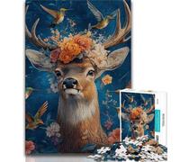 Jigsaw Puzzles for Adults 1000 Pieces Animal Deer,Decompressing Intellectual Educational Toy Birthday Present,Gifts 38x26cm