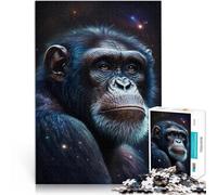 Jigsaw Puzzles for Adults 1000 Pieces Animal Galaxy Monkey Learning Educational Toy 26x38cm with Matching Poster and Trivia Sheet