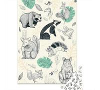 Jigsaw Puzzles for Adults 1000 Pieces Animal Illustration Set Jigsaw Puzzle Relaxing Games Precision Cutting Unique Birthday And Xmas Gifts 70x50cm/1000pcs