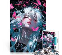 Jigsaw Puzzles for Adults 1000 Pieces Anime Girl with Butterflies 2 DIY-Spielzeug Geburtstagsgeschenk, Geschenke, Wandkunst75x50cm