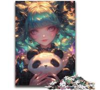 Jigsaw Puzzles for Adults 1000 Pieces Anime Girl with Panda Teenager Jigsaw,Interesting Stress Reduction Parent-child Interaction (26x38cm)