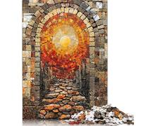 Jigsaw Puzzles for Adults 1000 Pieces Archway to The Sun Mosaic Puzzle for Adults Woodenboard Puzzles Fun Puzzles Games 1000pcs (75x50cm)