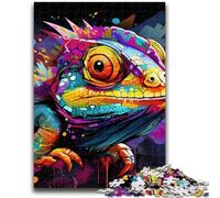 Jigsaw Puzzles for Adults 1000 Pieces Art Chameleon Puzzles for Teenagers,Staycation Kill Time with Fully Interlocking Randomly Shaped Pieces (50x75cm)