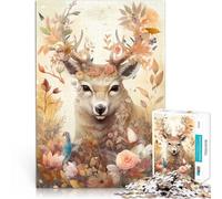 Jigsaw Puzzles for Adults 1000 Pieces Art Dear With Flowers Für Familienspaß Verbessern Sie das Gedächtnis38x26cm