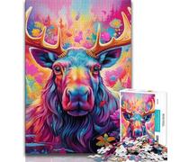 Jigsaw Puzzles for Adults 1000 Pieces Art Moose,Decompressing Intellectual Educational Toy Birthday Present,Gifts (38x26cm)