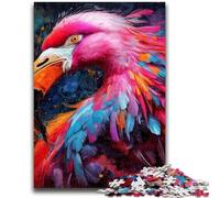 Jigsaw Puzzles for Adults 1000 Pieces Art Psychedelic Flamingo Puzzles for Teenagers,Staycation Kill Time with Fully Interlocking Randomly Shaped Pieces (50x75cm)