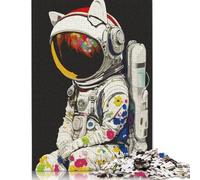 Jigsaw Puzzles for Adults 1000 Pieces Astronaut Helmet Cat Wooden Jigsaw Puzzle Educational Puzzle Family Game for Teenager Birthday 1000pcs (75x50cm)