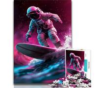 Jigsaw Puzzles for Adults 1000 Pieces Astronaut Space Surfing,Decompressing Intellectual Educational Toy Birthday Present,Gifts (38x26cm)