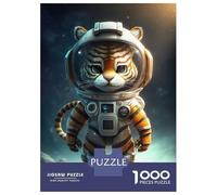 Jigsaw Puzzles for Adults 1000 Pieces Astronaut Space Tiger Jigsaw for Adults Relaxing Games Difficult Challenge Fun Activities at Home 70x50cm/1000pcs