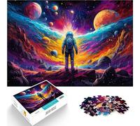 Jigsaw Puzzles for Adults 1000 Pieces Astronaut standing on galaxy Learning Educational Toy 26x38cm Stress Reliever Difficult Challenge