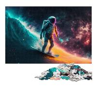 Jigsaw Puzzles for Adults 1000 Pieces Astronaut Surfing The Star Home Decoration Jigsaw Puzzles 1000 PCS(75x50cm)