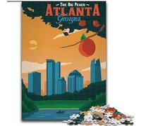 Jigsaw Puzzles for Adults 1000 Pieces Atlanta, Game Toys Every Piece Is Unique - Challenging Family Fun Game for for Age 14 26x38cm